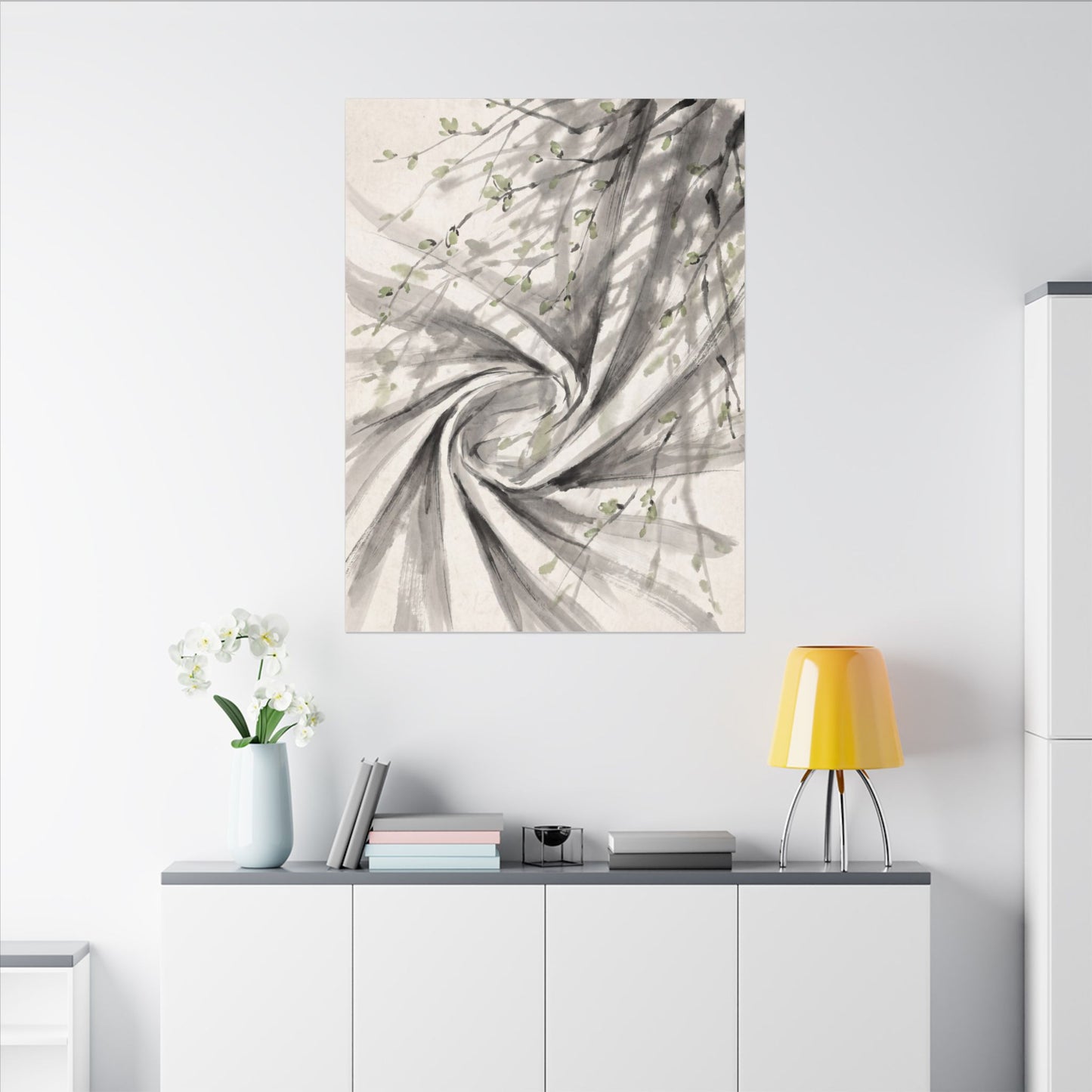Silk Drape Spring Canvas Art | Zen Contemplative Design