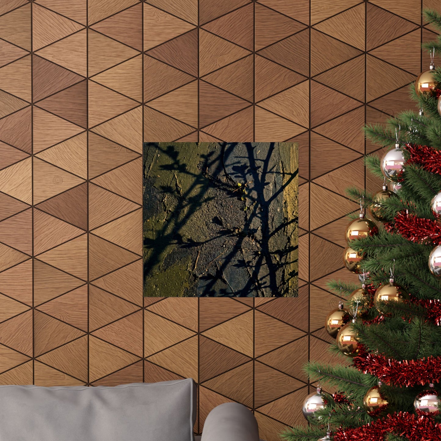 Golden Hour Shadow Play Wall Art Print - Dark Japandi Kanso