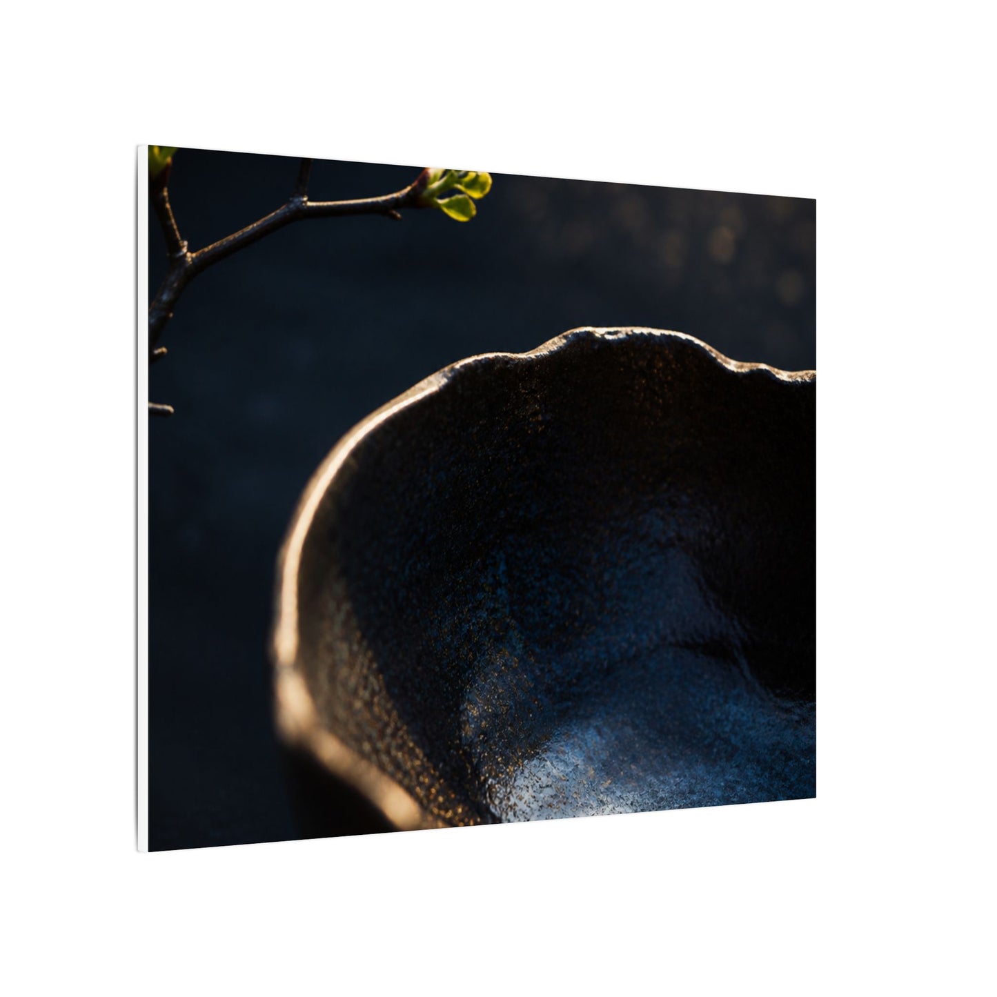 Ma Ceramic Bowl Canvas Art - Dark Japandi Shadow Zen