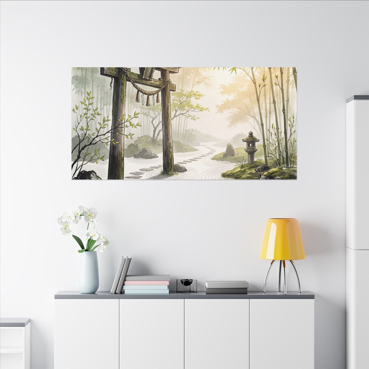 Peaceful Torii Gate Canvas Art - Karesansui Zen