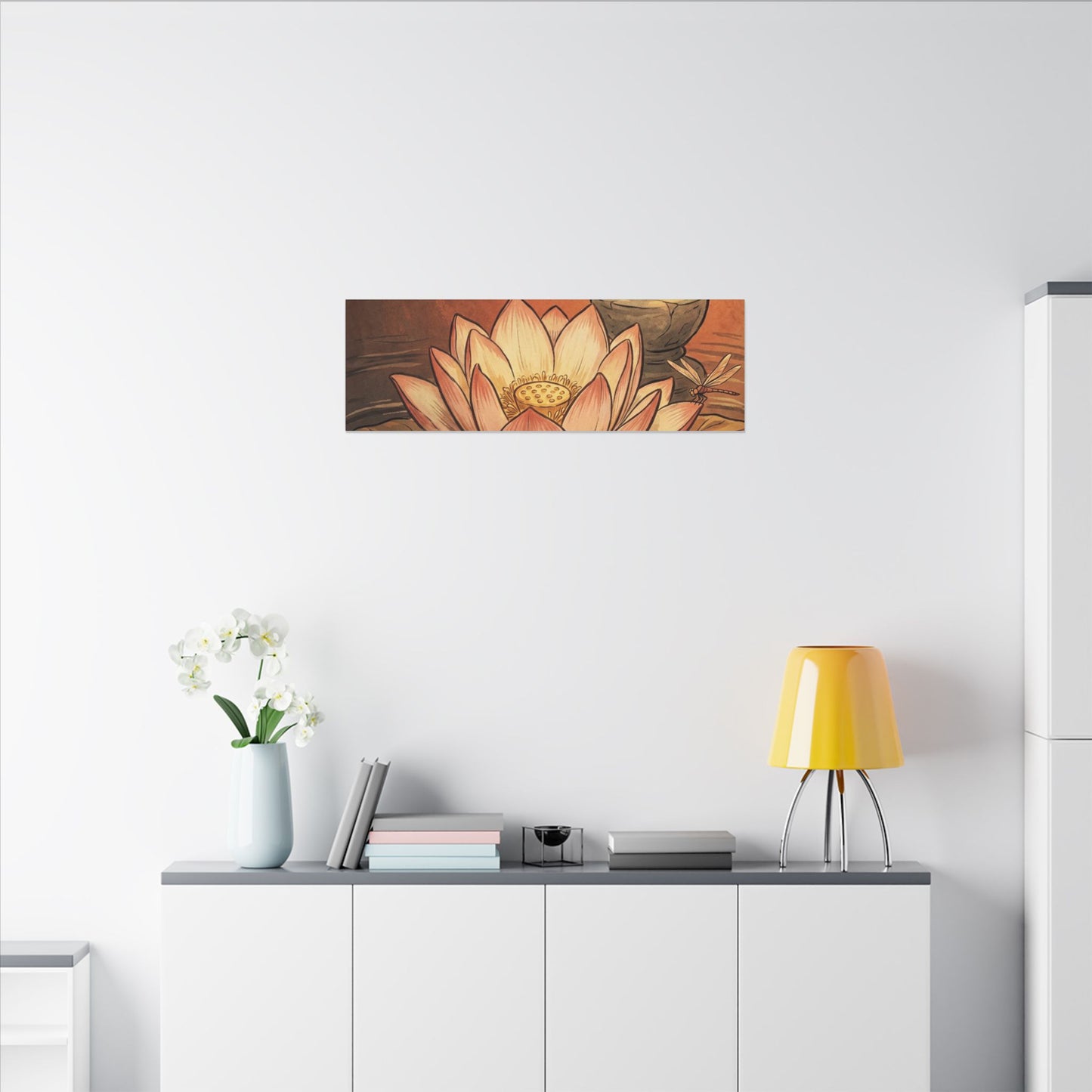 Fukinsei Dried Flowers Canvas Art - Japandi Texture