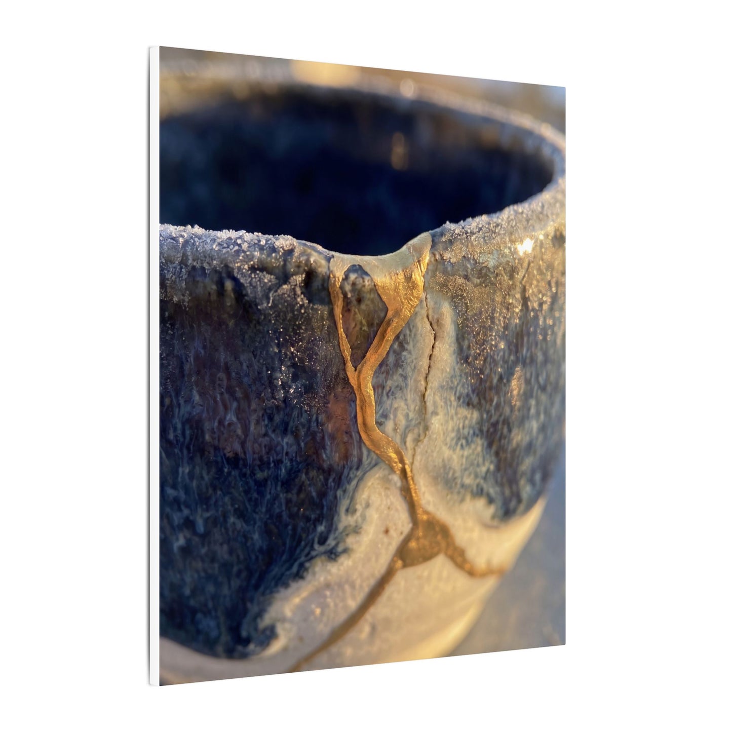 Winter Ceramic Bowl Gold Vein Canvas Art | Healing Decor