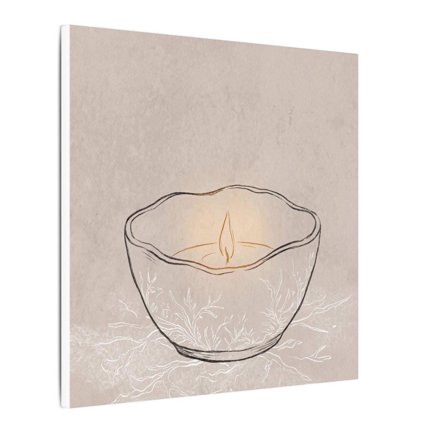 Ceramic Bowl Minimal Line Canvas Art | Neutral Japandi Art
