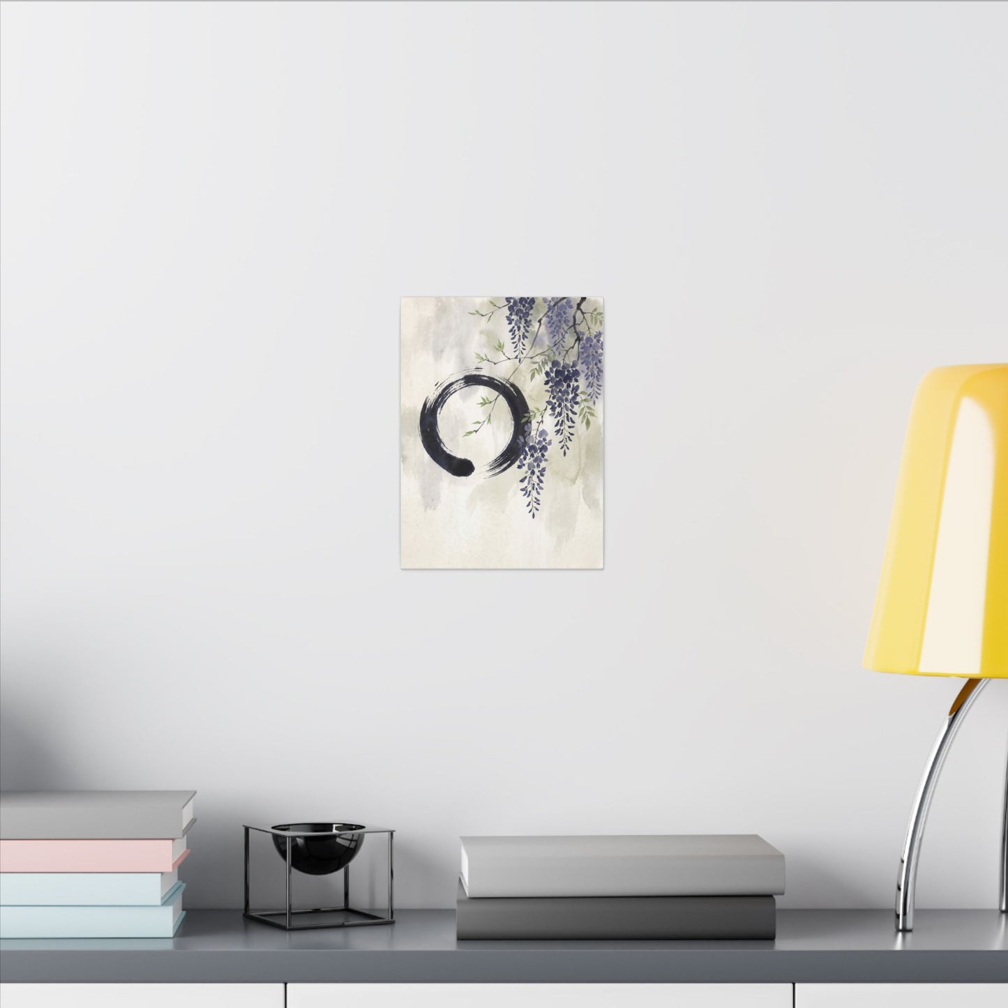 Wisteria Enso Canvas Art | Serene Zen Art