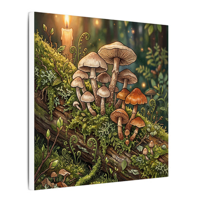 Spring Wild Mushrooms Herbarium Canvas Art | Rustic Decor