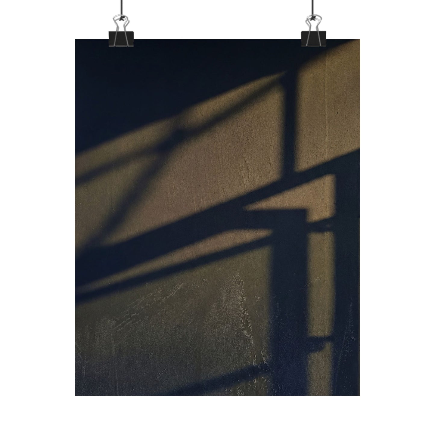 Golden Hour Shadow Play Wall Art Print - Dark Japandi Kanso Art Print