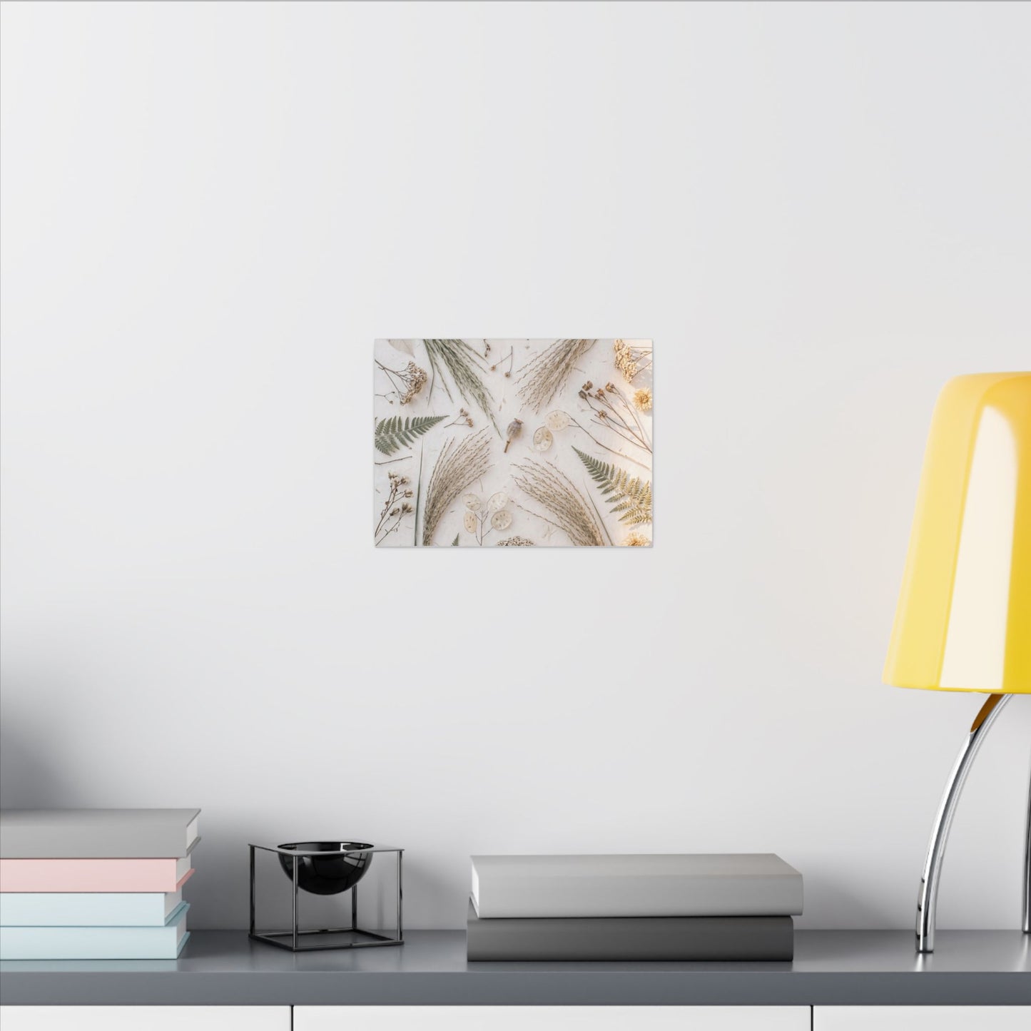 Elegant Dried Flowers Canvas Art - Japanese Pattern Japandi
