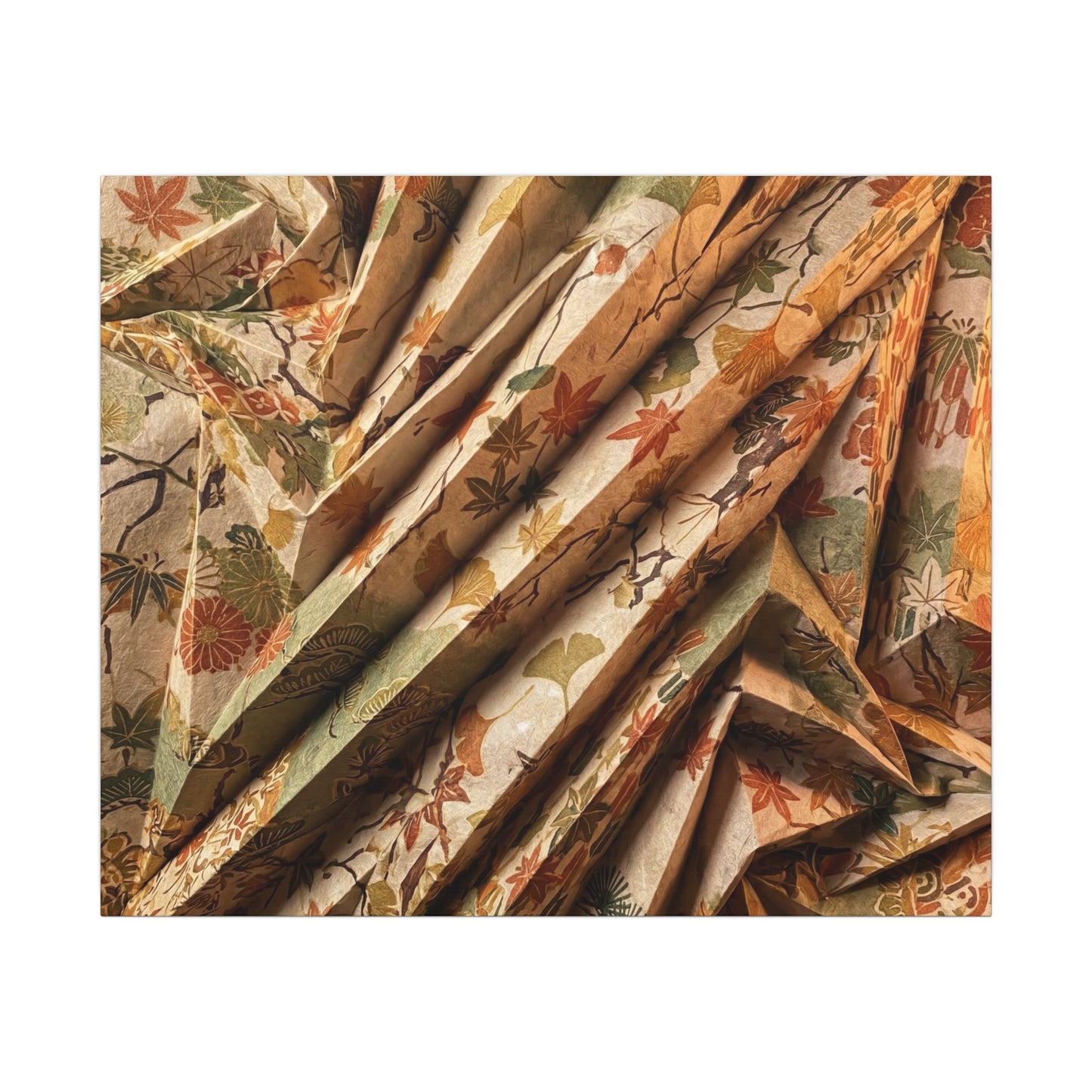 Paper Fold Autumn Canvas Art | Japandi Earthy Design