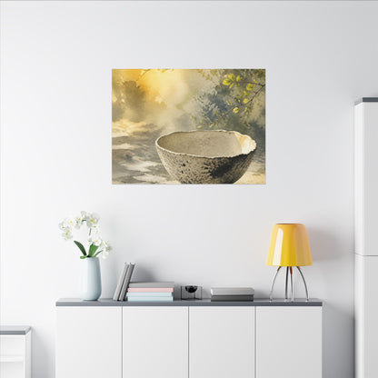 Cozy Ceramic Bowl Canvas Art - Watercolor Japandi