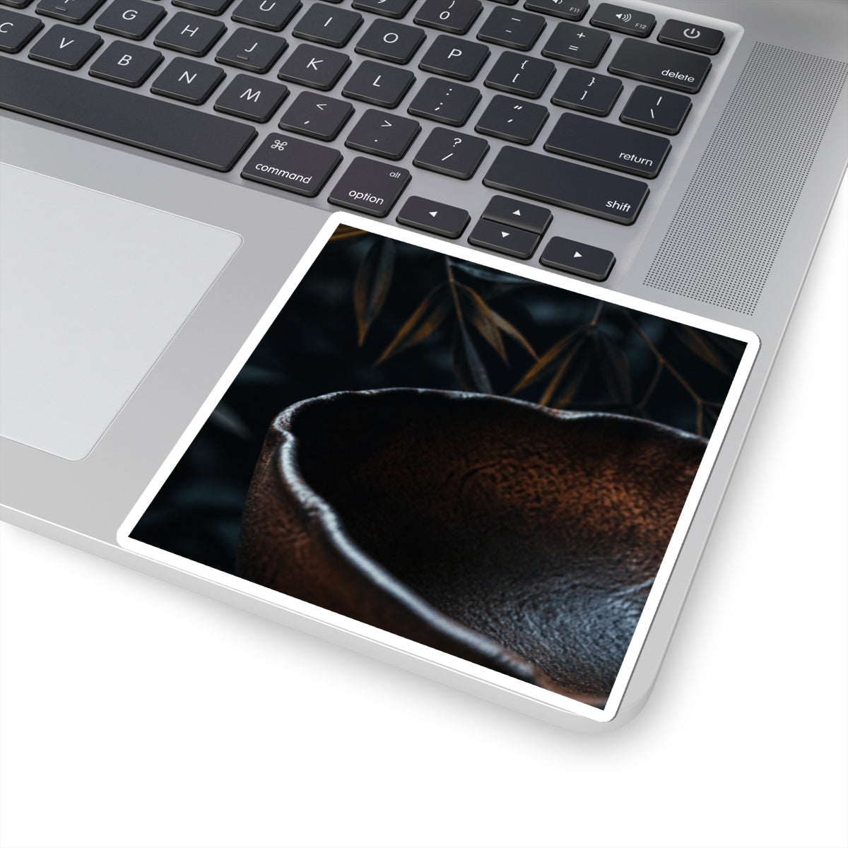Ceramic Bowl Shadow Zen Sticker | Moody Dark Japandi Art