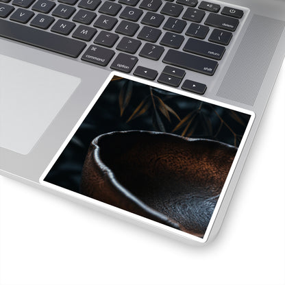 Ceramic Bowl Shadow Zen Sticker | Moody Dark Japandi Art
