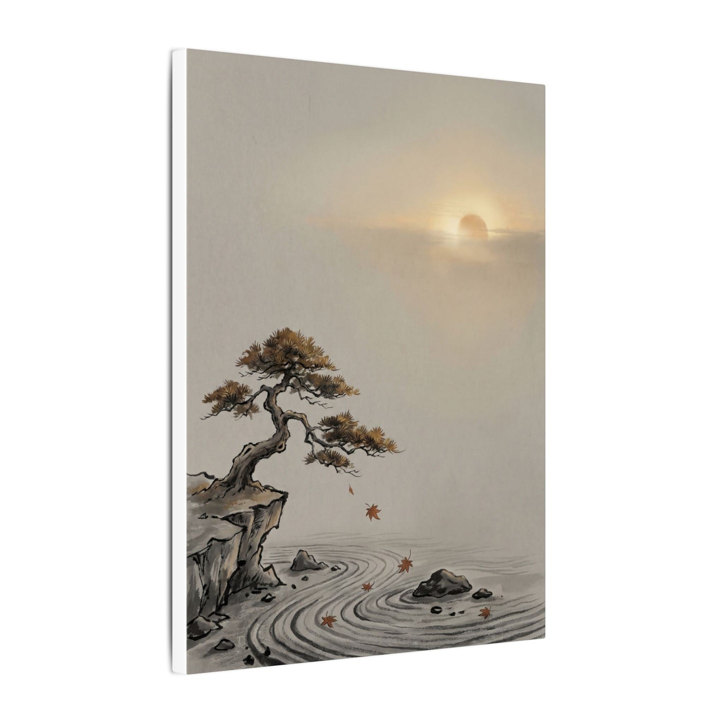 Pine Tree Canvas Art | Autumn Zen Karesansui Art