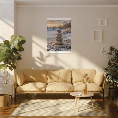 Ma River Stones Canvas Art - Japandi Japanese Pattern