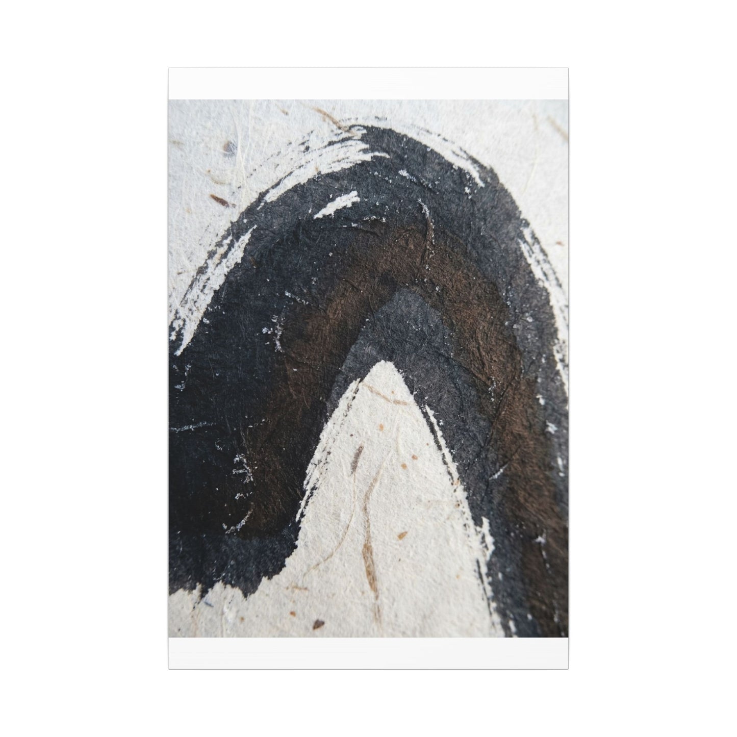Moody Ink Brushstroke Canvas Art - Moody Minimal Dark Japandi