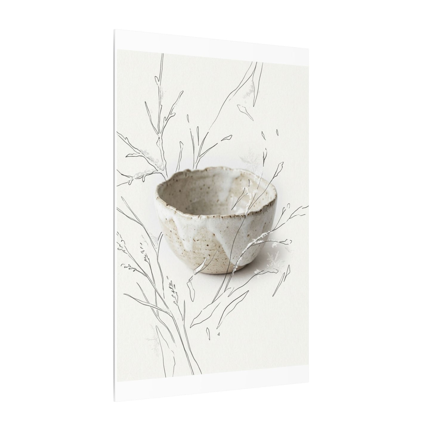 Neutral Ceramic Bowl Canvas Art - Minimal Line Japandi