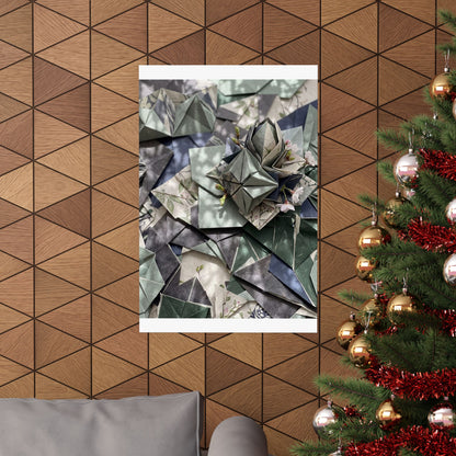 Cozy Paper Fold Wall Art Print - Japanese Pattern Japandi