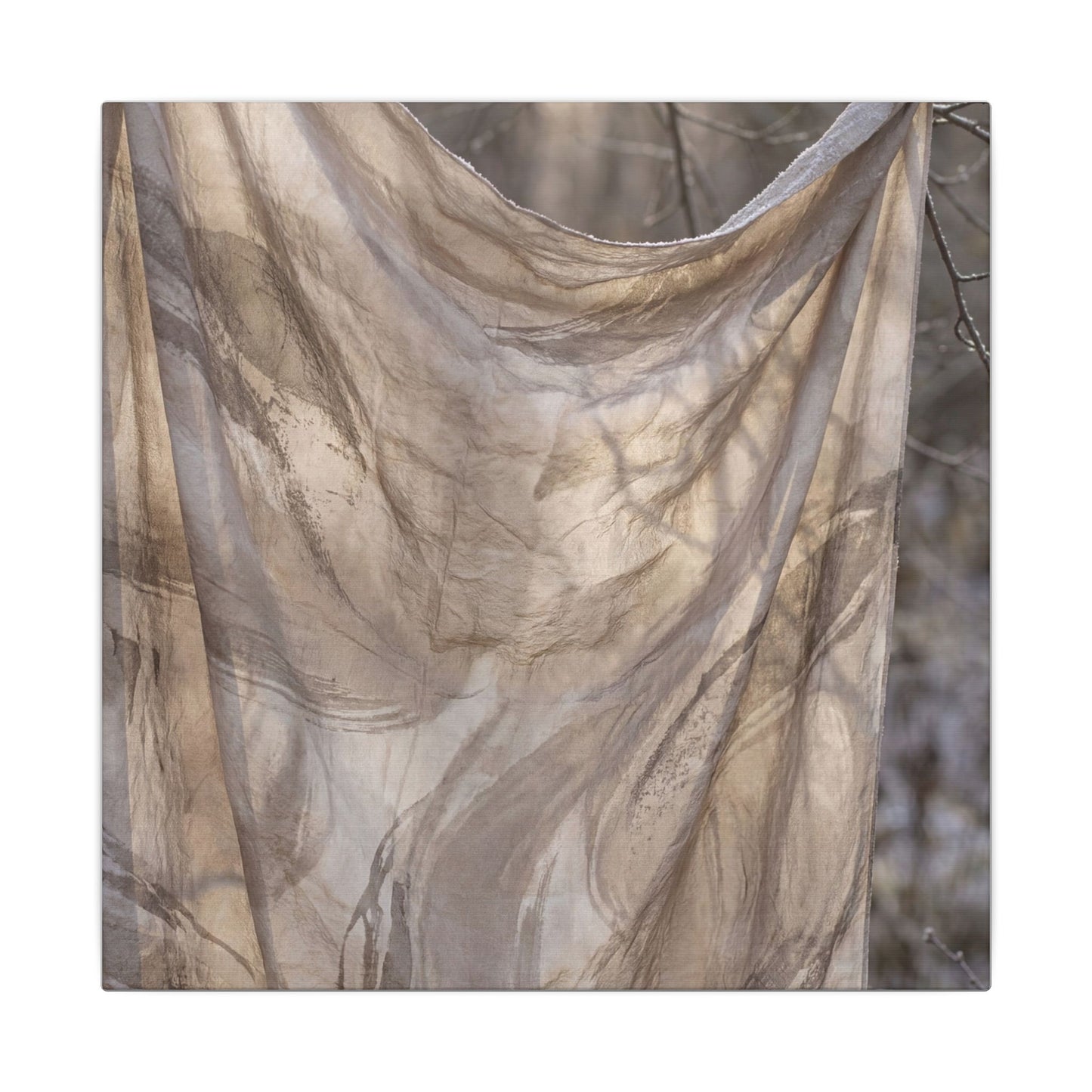 Ma Silk Drape Canvas Art - Japandi Japanese Pattern
