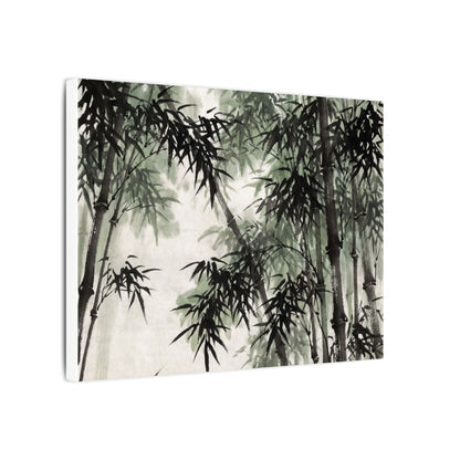 Zen Bamboo Grove in Overcast | Sumi E Canvas Art