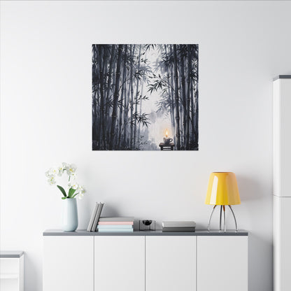 Tranquil Bamboo Grove Canvas Art - Sumi E Zen