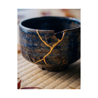 Autumn Tea Ceremony Gold Vein Wall Art Print | Healing Decor