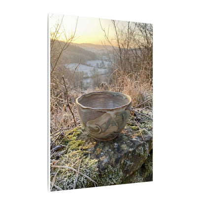 Golden Hour Ceramic Bowl Canvas Art - Japandi Shibui