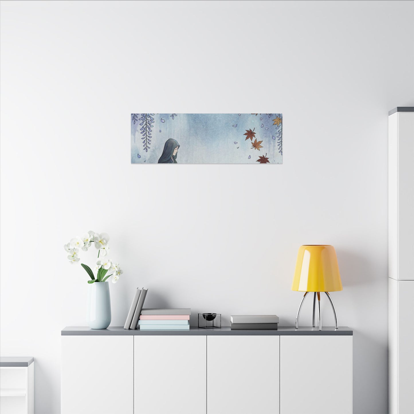Zen Wisteria in Moonlight | Ukiyo E Inspired Canvas Art