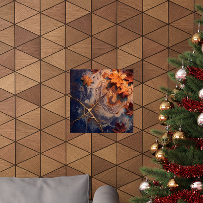 Kintsugi Rust Patina in Candlelight | Gold Vein Wall Art Print