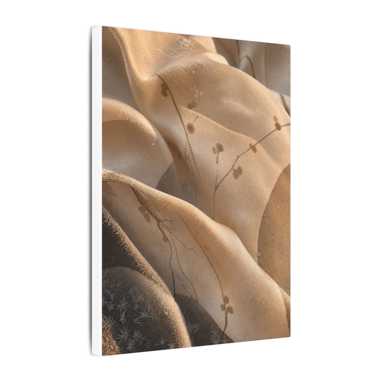 Japandi Silk Drape in Golden Hour | Japanese Pattern Canvas Art