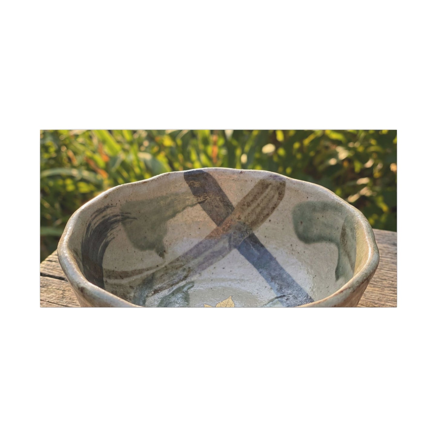 Earthy Ceramic Bowl Canvas Art - Japanese Pattern Japandi