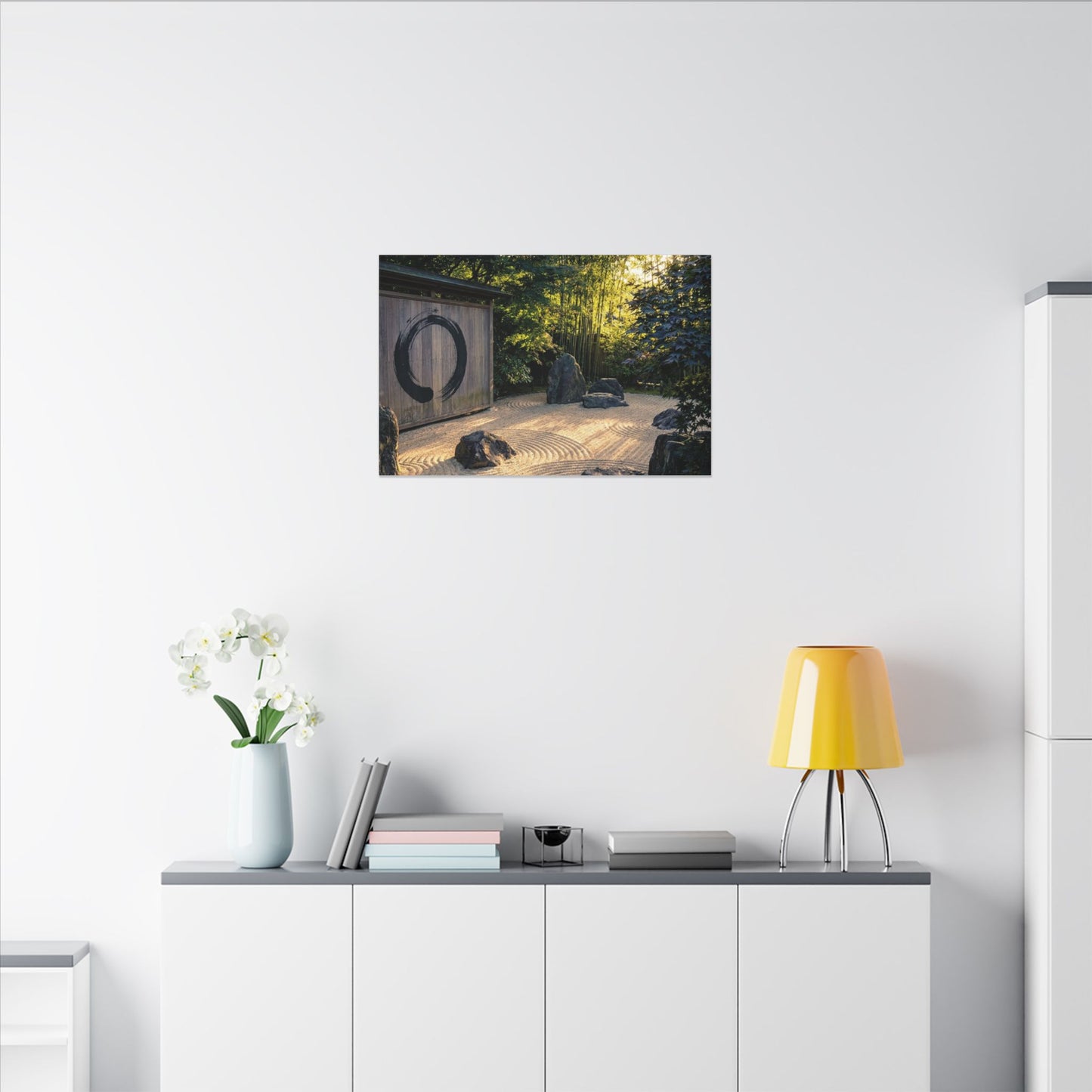 Rock Garden Enso Canvas Art | Tranquil Zen Art