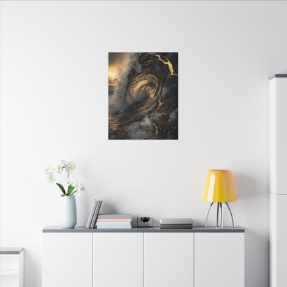Kanso Ocean Wave Canvas Art - Kintsugi Gold Vein