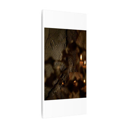 Shadow Play Dark Texture Canvas Art | Moody Dark Japandi Art