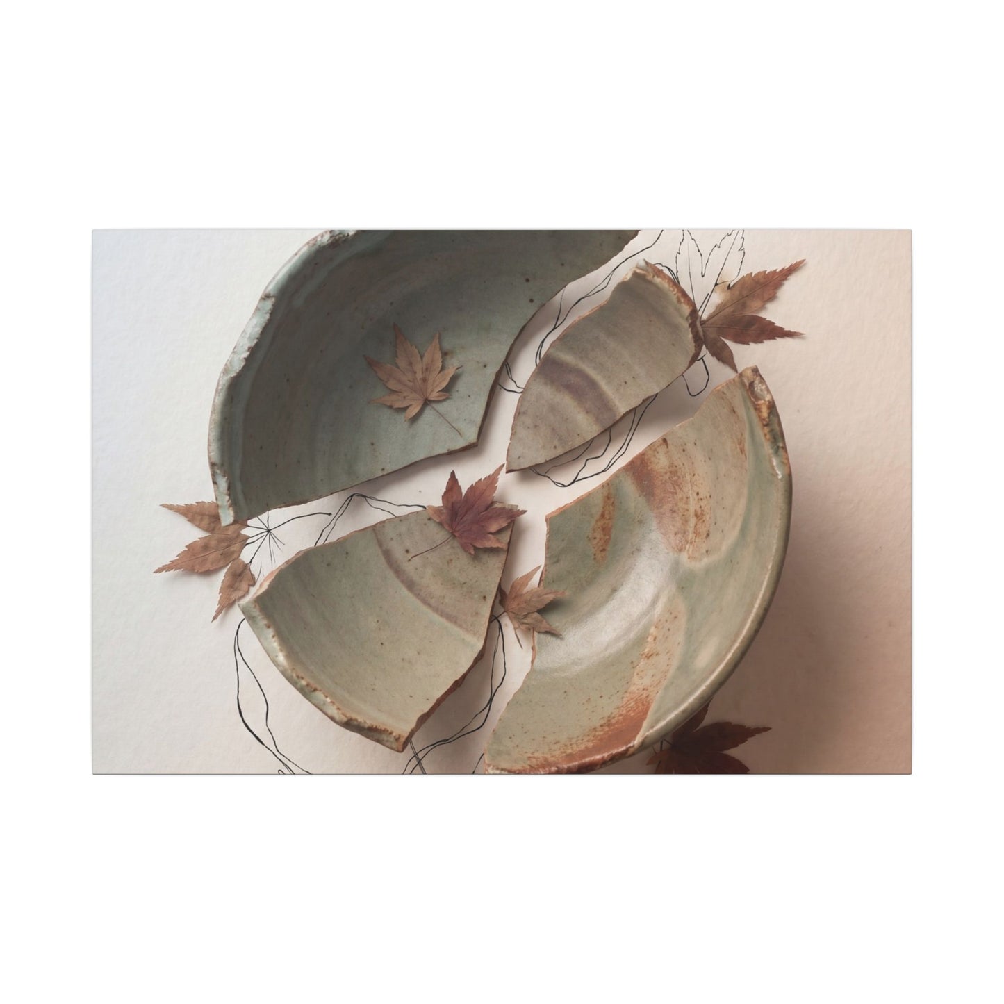 Dawn Ceramic Bowl Canvas Art - Japandi Fukinsei Art Print