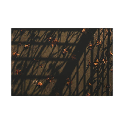Dark Japandi Shadow Play in Golden Hour | Moody Minimal Canvas Art