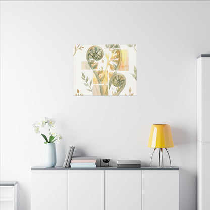 Earthy Fern Unfurling Canvas Art - Watercolor Japandi