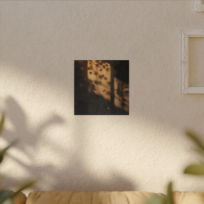 Shadow Play Canvas Art | Autumn Dark Japandi Charcoal Ink Art