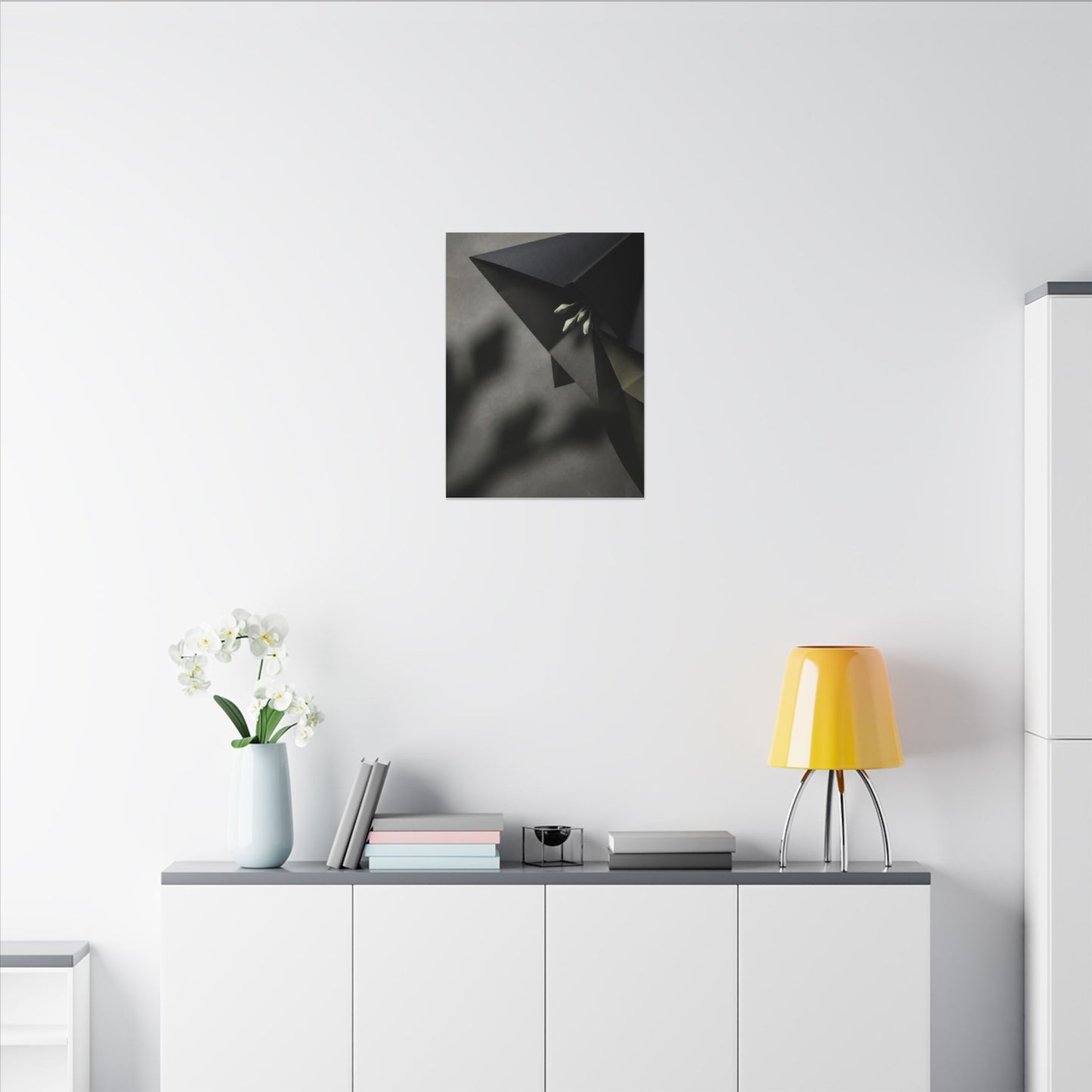 Paper Fold Moody Minimal Canvas Art | Luxurious Dark Japandi Art