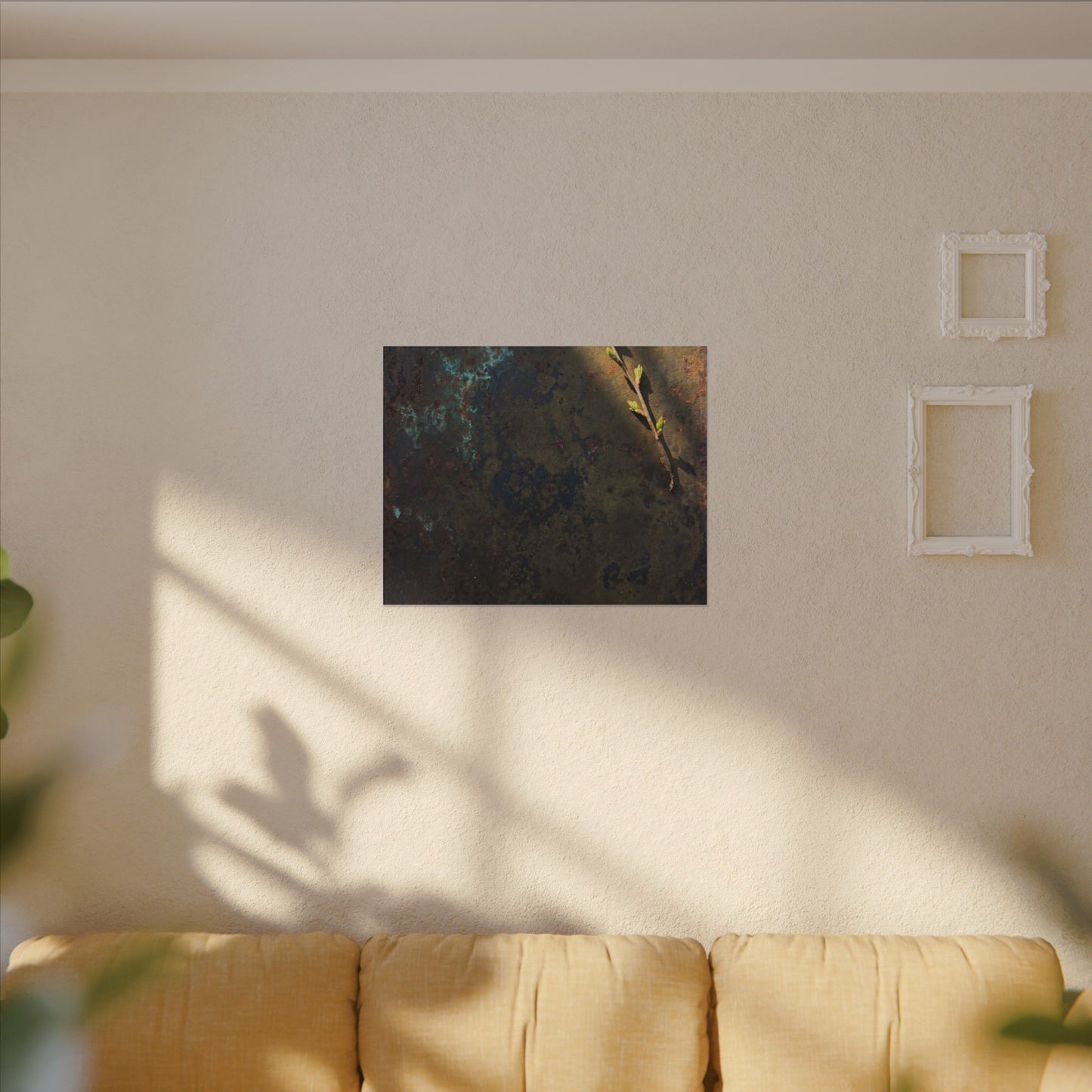 Golden Hour Rust Patina Canvas Art - Dark Japandi Ma