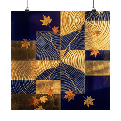 Water Ripple Autumn Wall Art Print | Kintsugi Beautiful Design