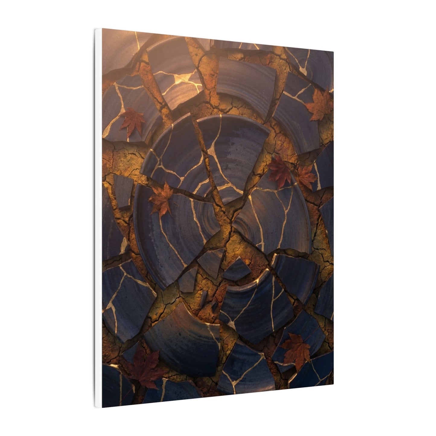 Autumn Cracked Earth Gold Repair Canvas Art | Philosophical Decor
