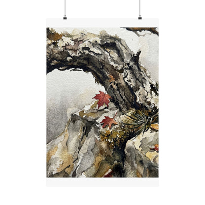 Autumn Pine Tree Watercolor Wall Art Print | Elegant Decor Art Print