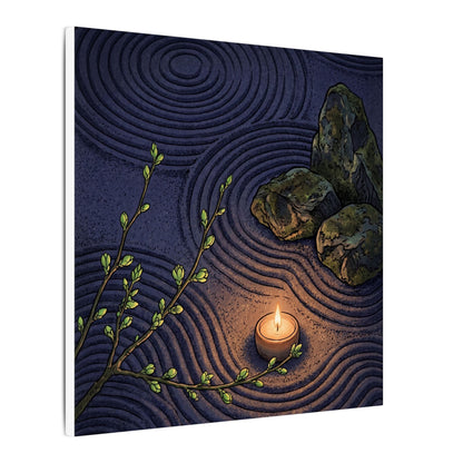 Mono No Aware Rock Garden Canvas Art - Zen Ukiyo E Inspired