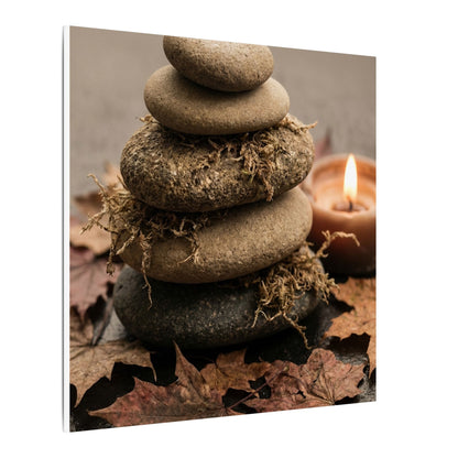 River Stones Canvas Art | Autumn Japandi Texture Art