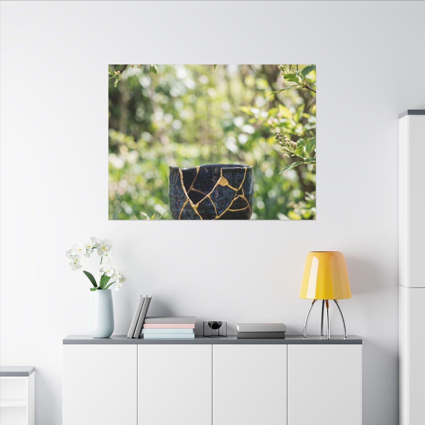 Kintsugi Broken Pottery in Dappled | Broken Beauty Canvas Art