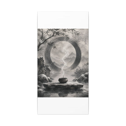 Incense Smoke Canvas Art | Winter Zen Sumi E Art