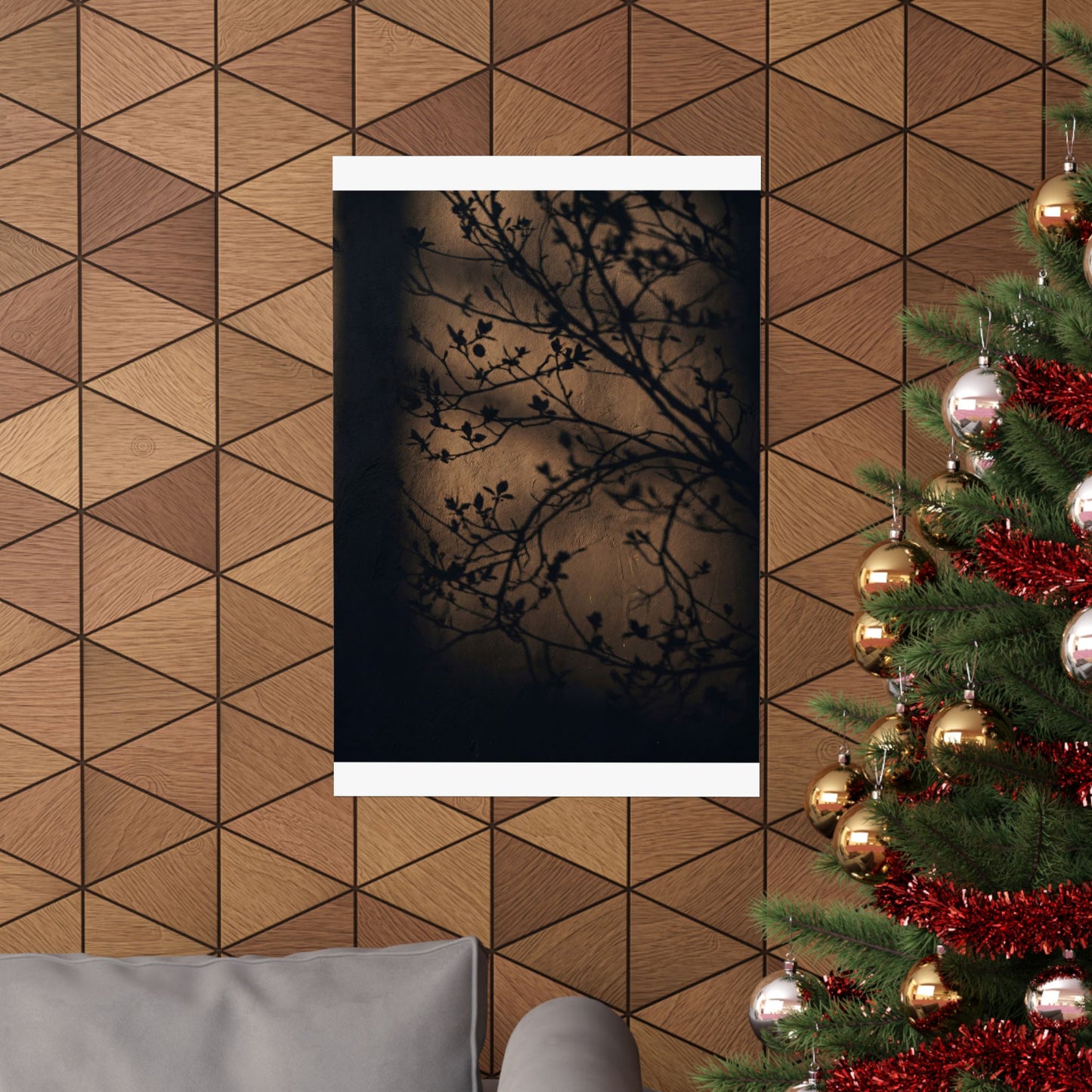 Sophisticated Shadow Play Wall Art Print - Shadow Zen Dark Japandi
