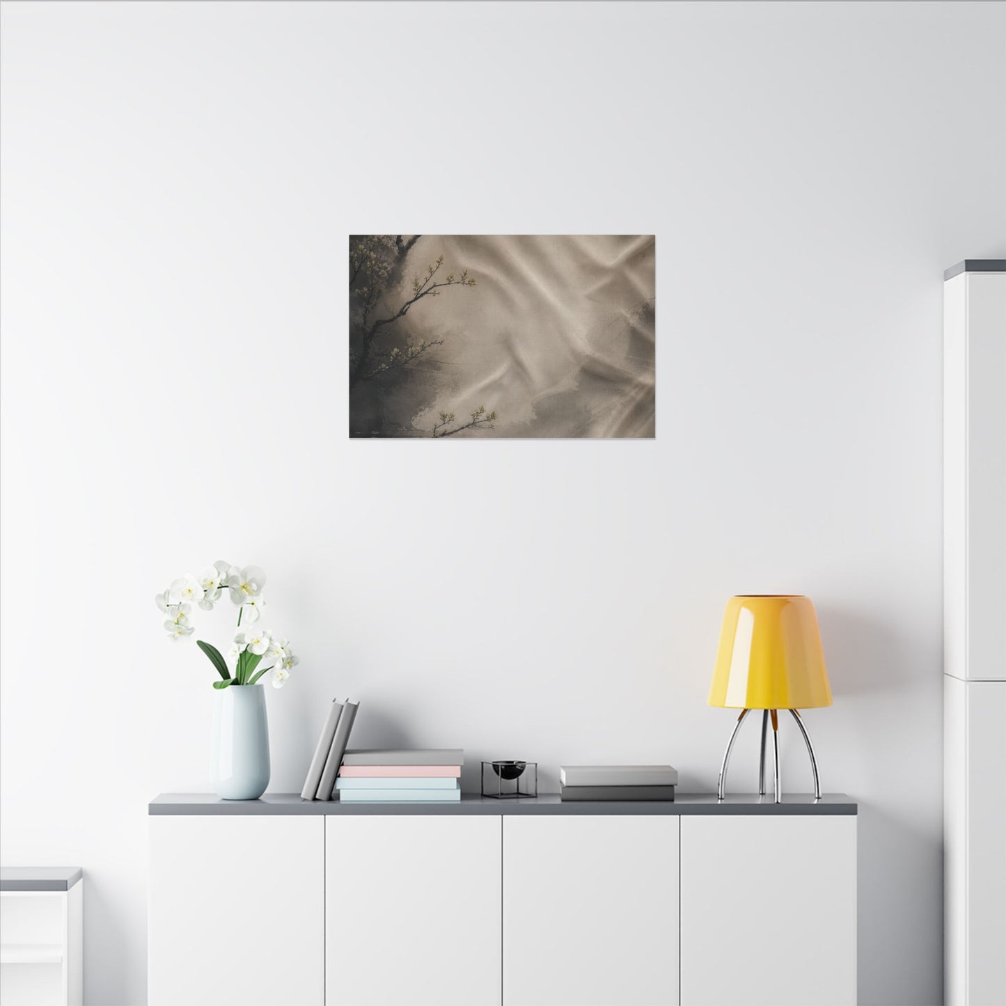 Silk Drape Canvas Art | Spring Japandi Japanese Pattern Art