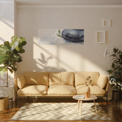 River Stones Watercolor Canvas Art | Cozy Japandi Art