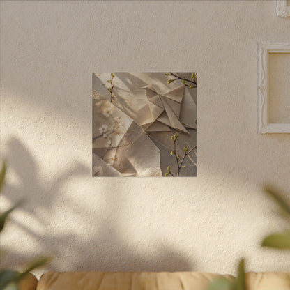 Golden Hour Paper Fold Canvas Art - Japandi Fukinsei