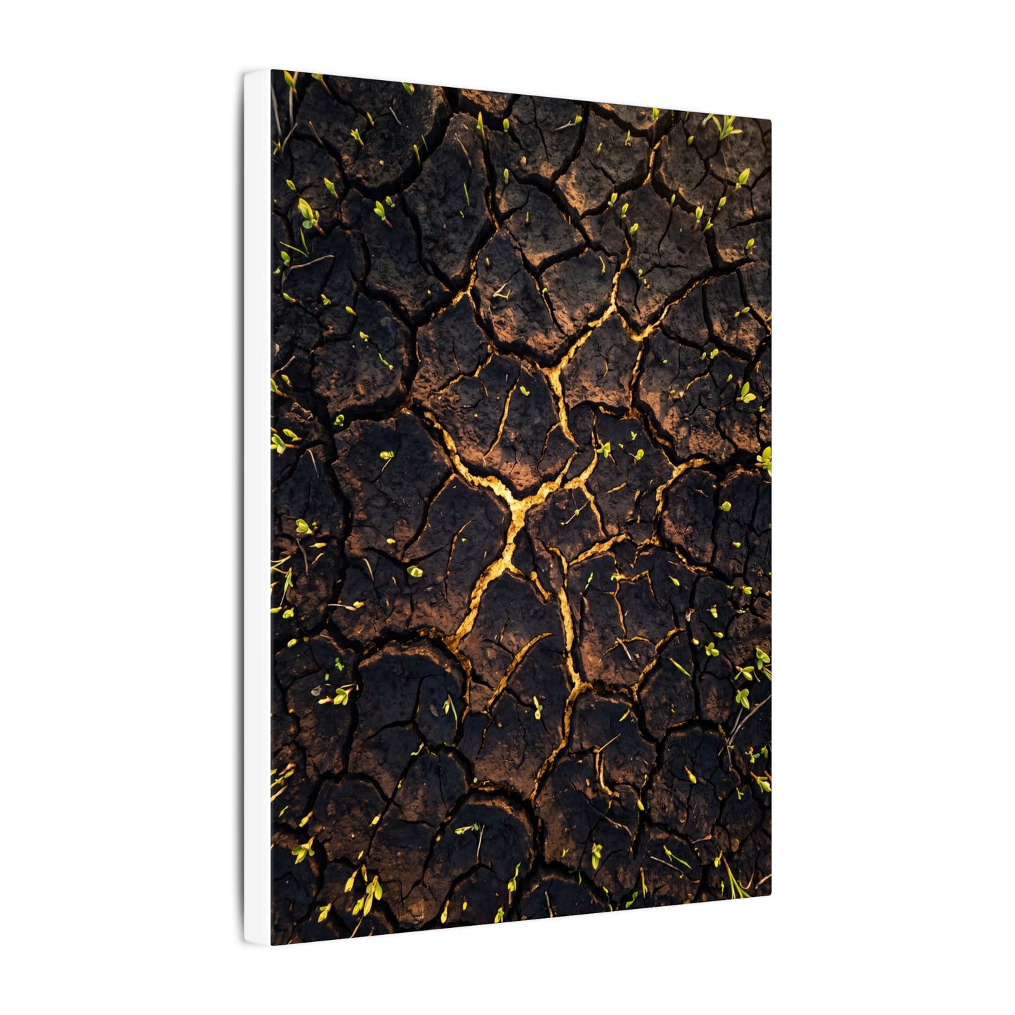 Cracked Earth Moody Minimal Canvas Art | Sophisticated Dark Japandi Art